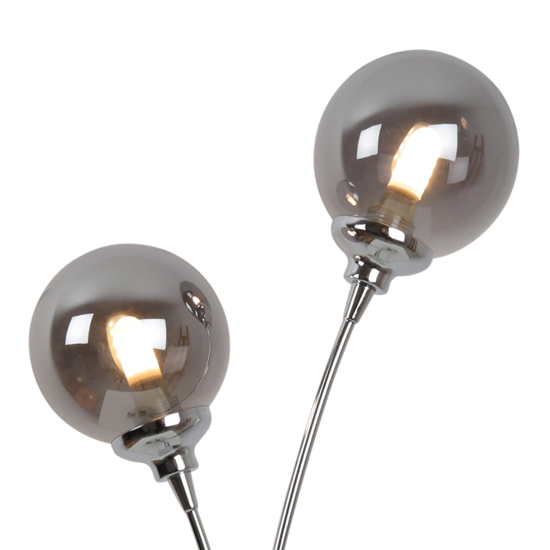 Pagazzi Bungo 2 Light Polished Chrome Smoked Glass Table Lamp