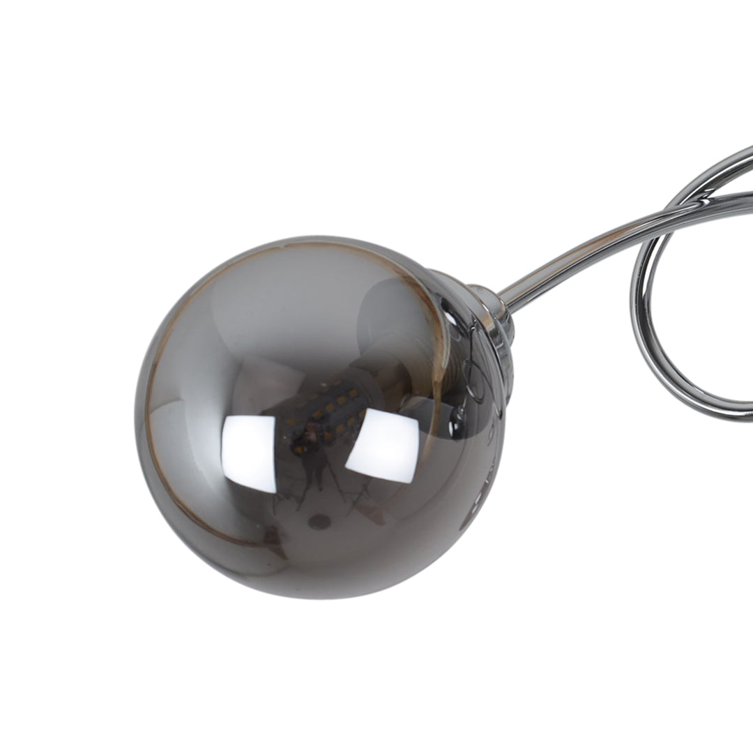 Pagazzi Bungo 3 Light Polished Chrome Smoked Glass Ceiling Light