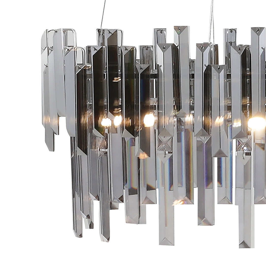 Pagazzi Onega 3 Light Chrome Smoked Glass Pendant Ceiling Light
