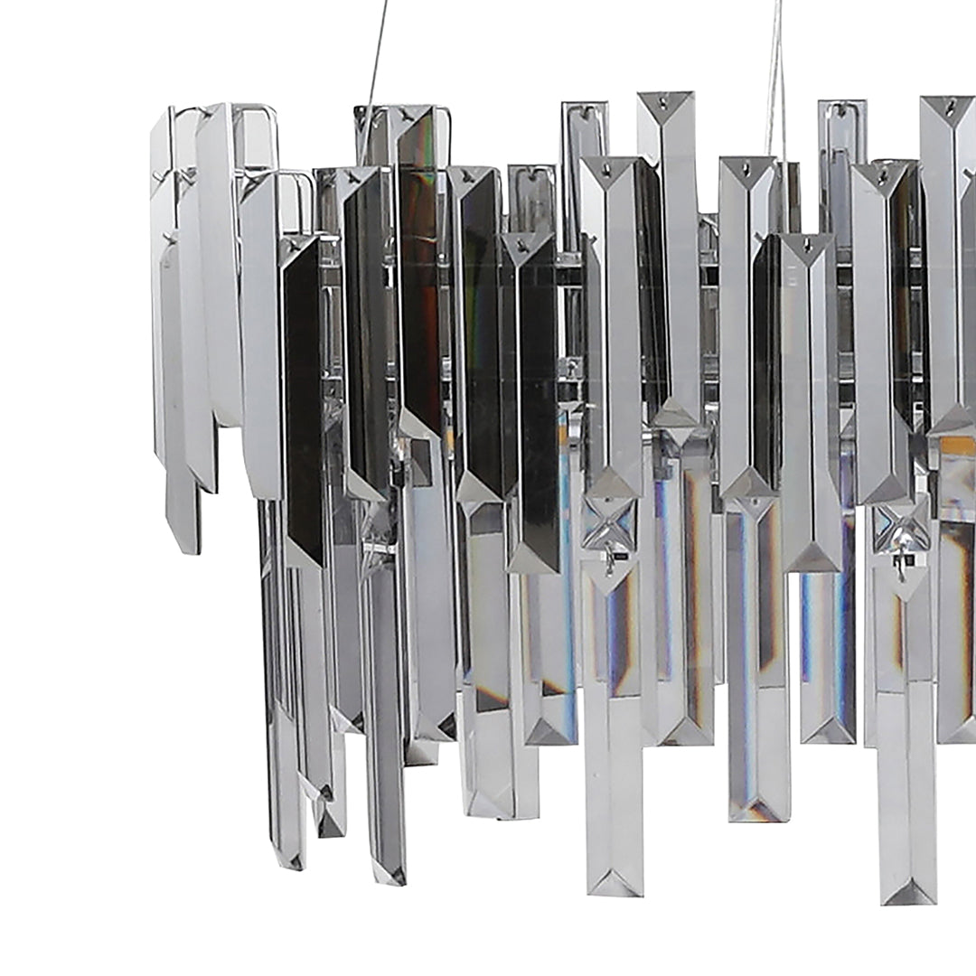 Pagazzi Onega 3 Light Chrome Smoked Glass Pendant Ceiling Light