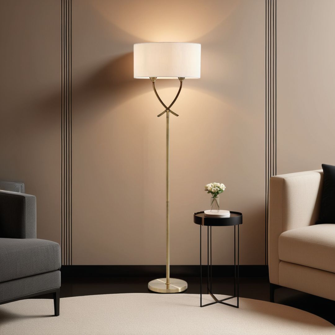 Pagazzi Justina Antique Brass Floor Lamp