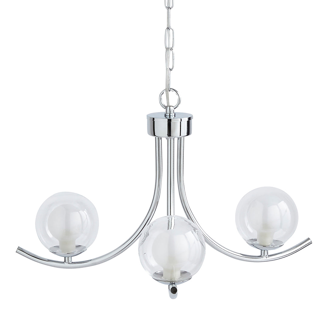 Pagazzi Jimena 3 Light Polished Chrome Pendant Ceiling Light