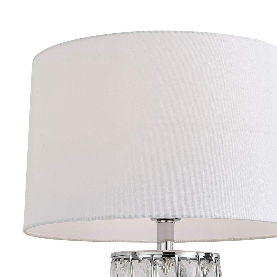 Pagazzi Indus Jewelled Cylinder Off White Table Lamp