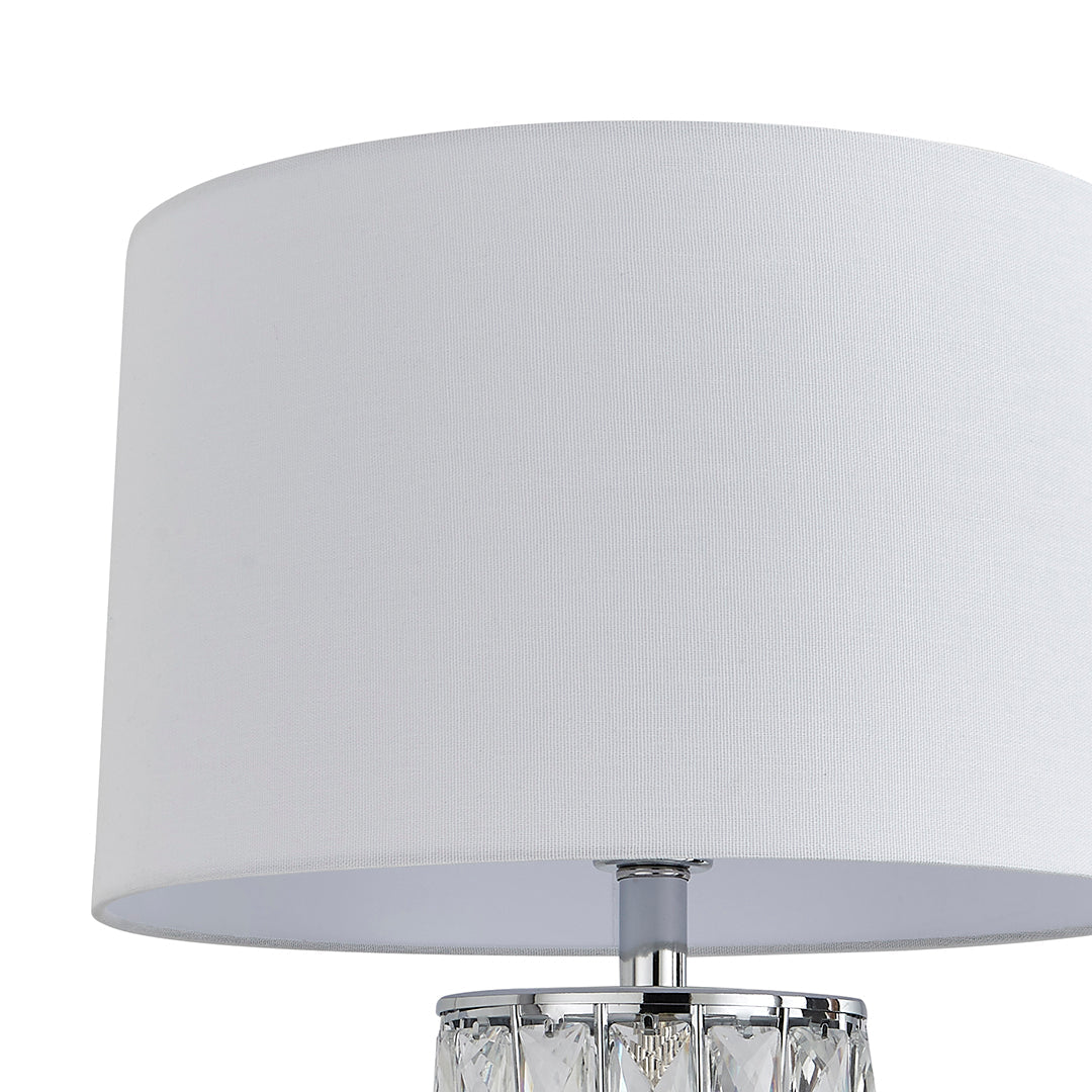 Pagazzi Indus Jewelled Cylinder Off White Table Lamp