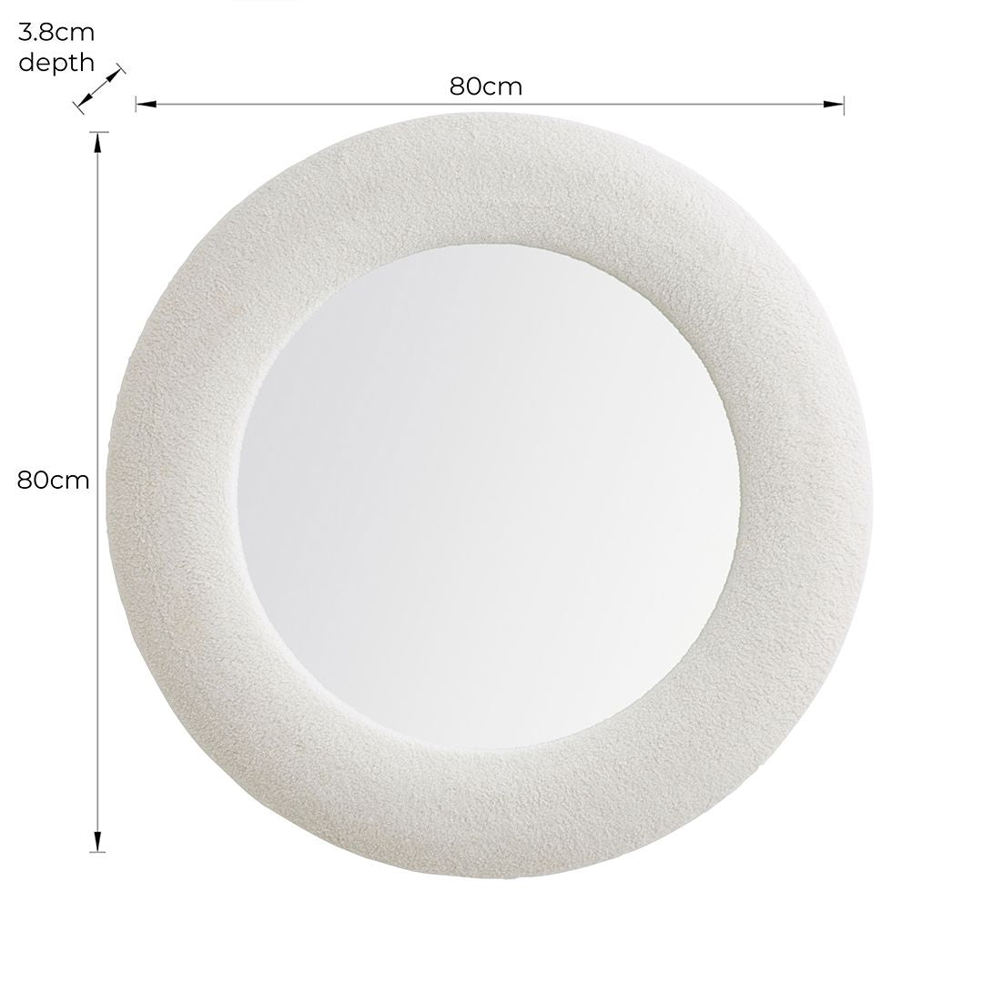 Pagazzi Boucle Cream Round Mirror