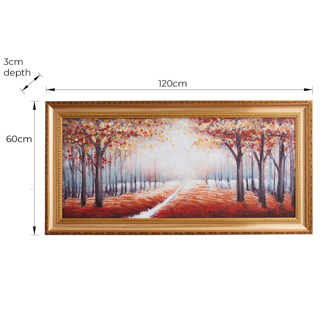 Pagazzi Wooded Trail Gold Framed Canvas Wall Art