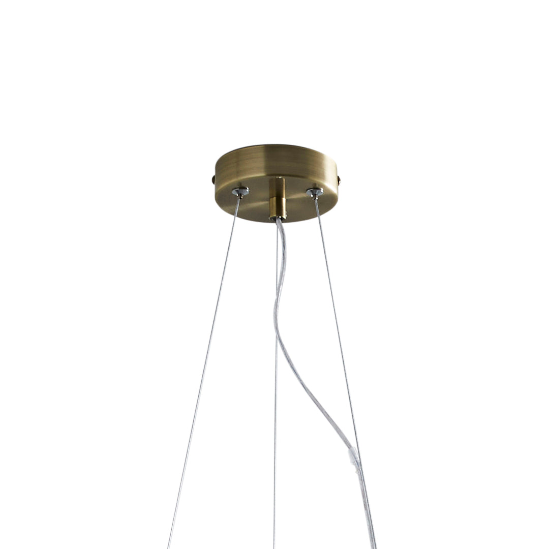 Pagazzi Onega 3 Light Antique Brass & Glass Pendant Ceiling Light