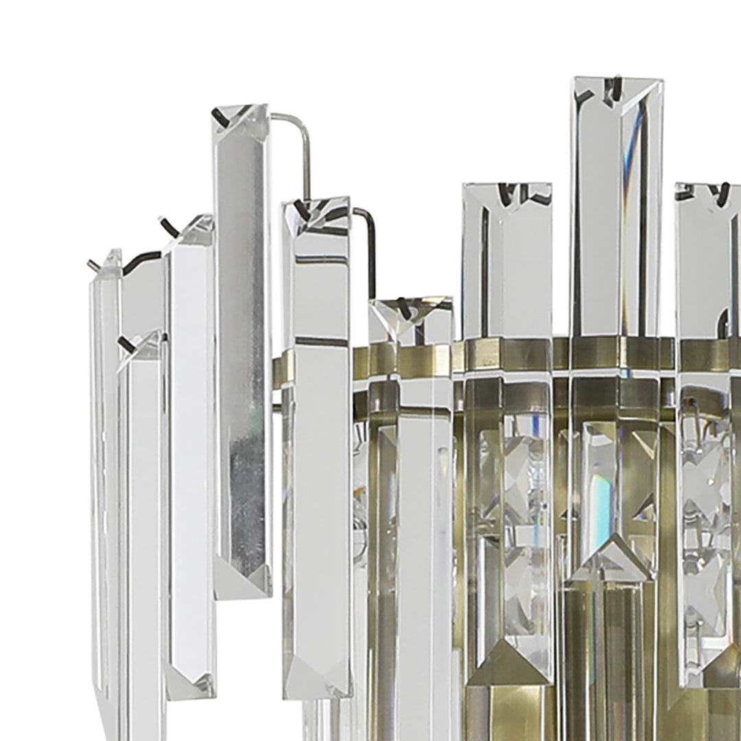 Pagazzi Onega Antique Brass Glass Crystal Wall Light