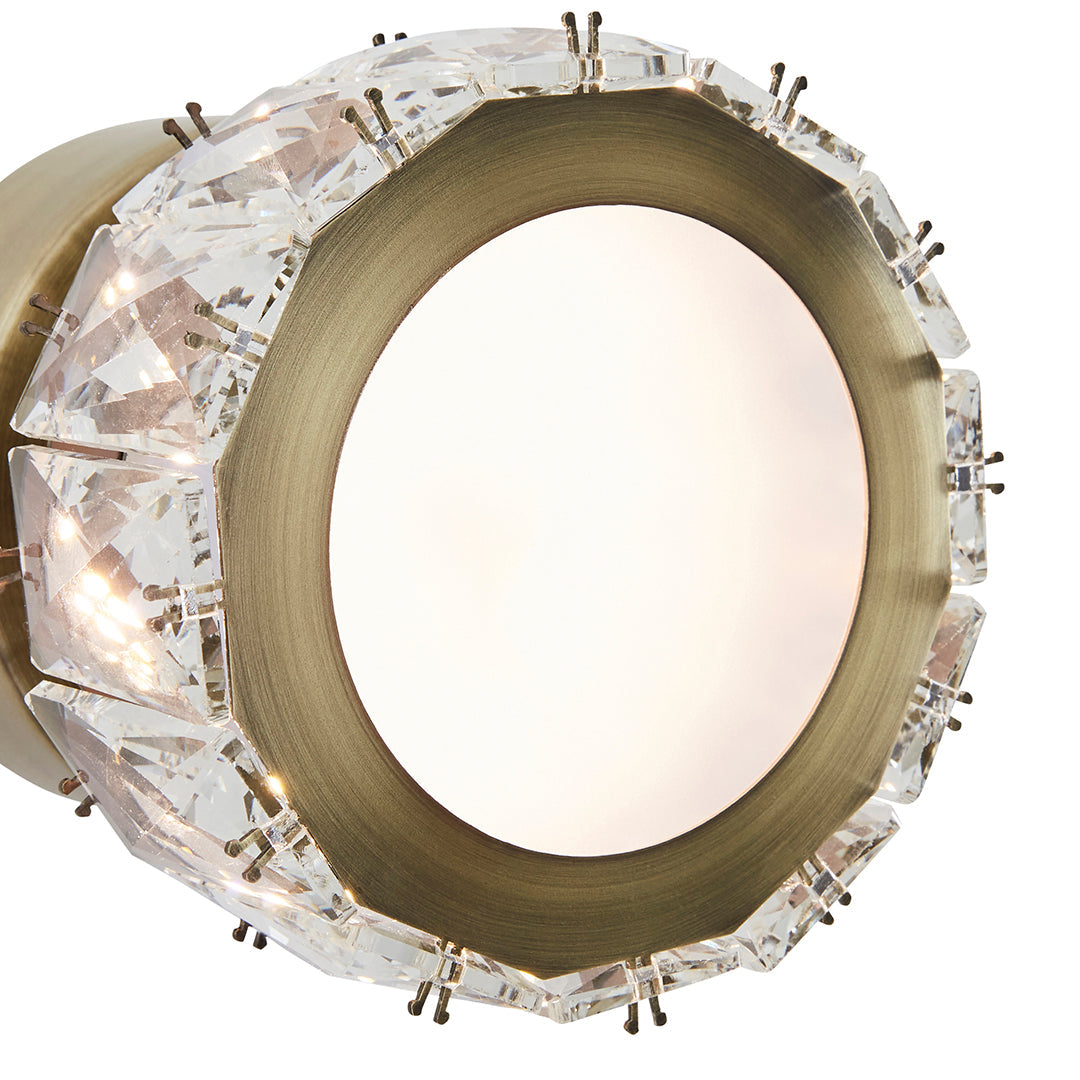Pagazzi Dilan Antique Brass Crystal LED Wall Light