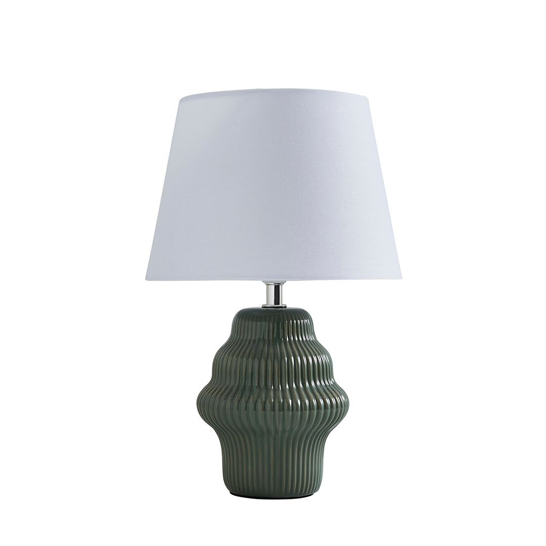 Pagazzi Alanna Green Ribbed Ceramic Table Lamp