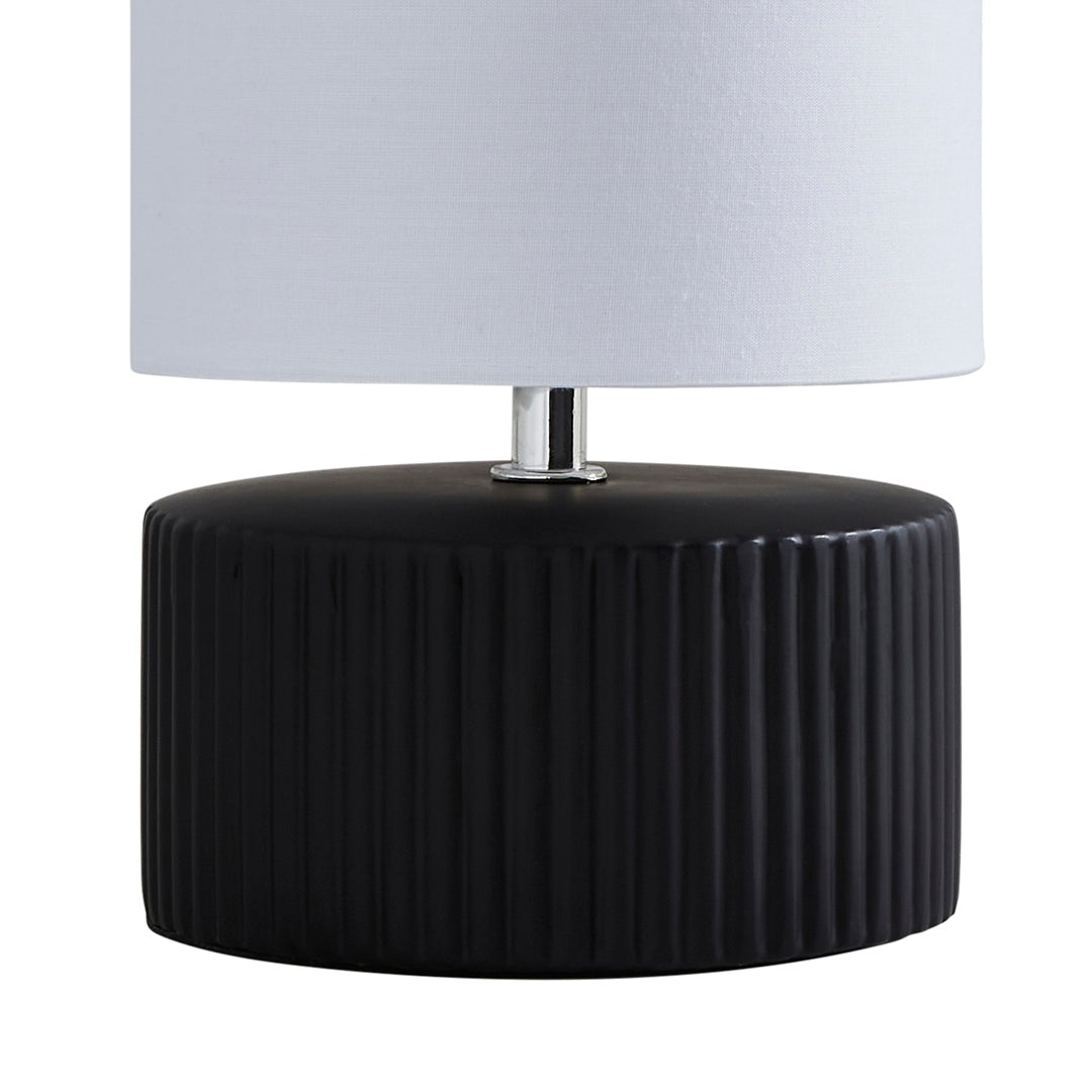 Pagazzi Linden Black Ribbed Ceramic Table Lamp
