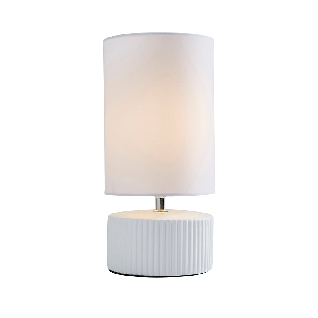 Pagazzi Linden White Ribbed Ceramic Table Lamp
