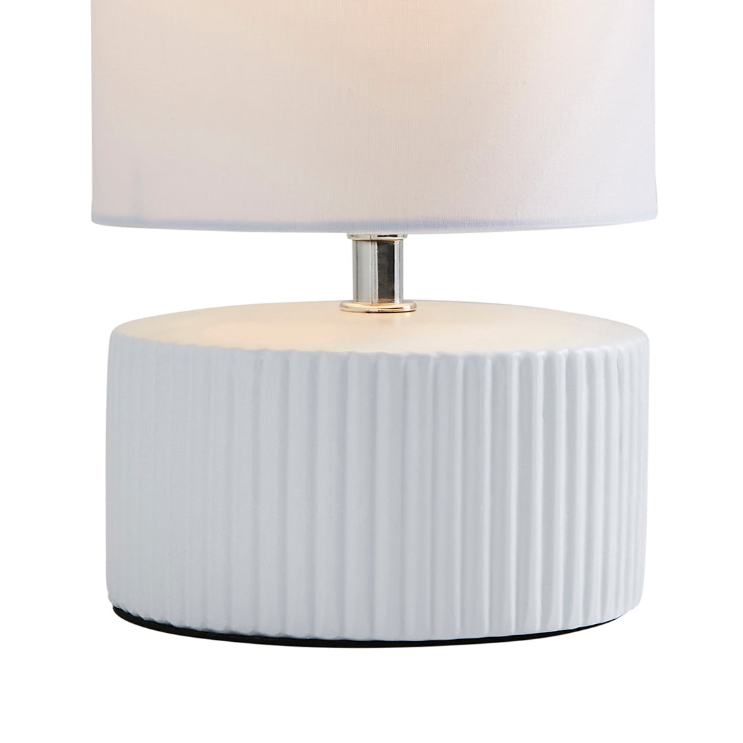 Pagazzi Linden White Ribbed Ceramic Table Lamp