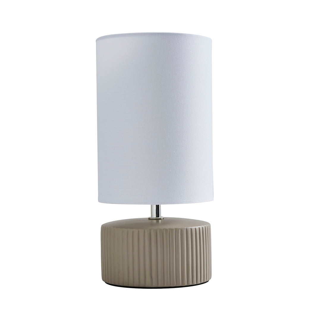 Pagazzi Linden Taupe Ribbed Ceramic Table Lamp