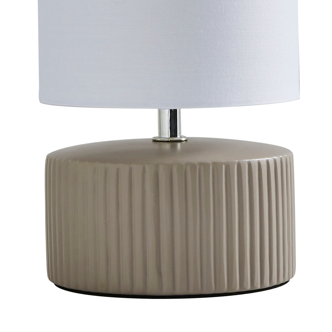 Pagazzi Linden Taupe Ribbed Ceramic Table Lamp