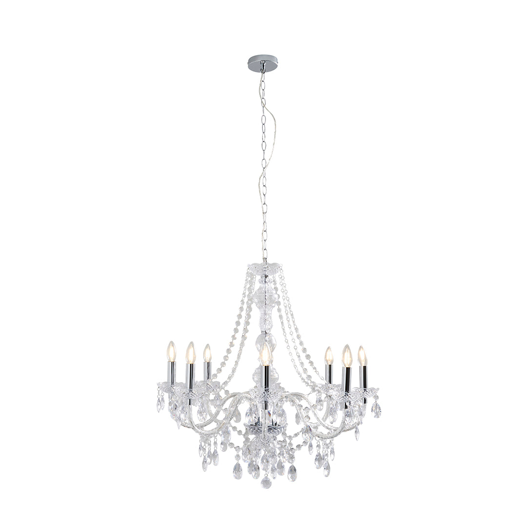 Pagazzi Vivienne 8 Light Chrome Clear Chandelier Pendant