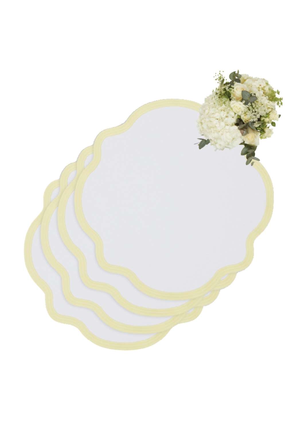 Casa by Josephine Jenno Yellow Trim Placemats - Set of 4