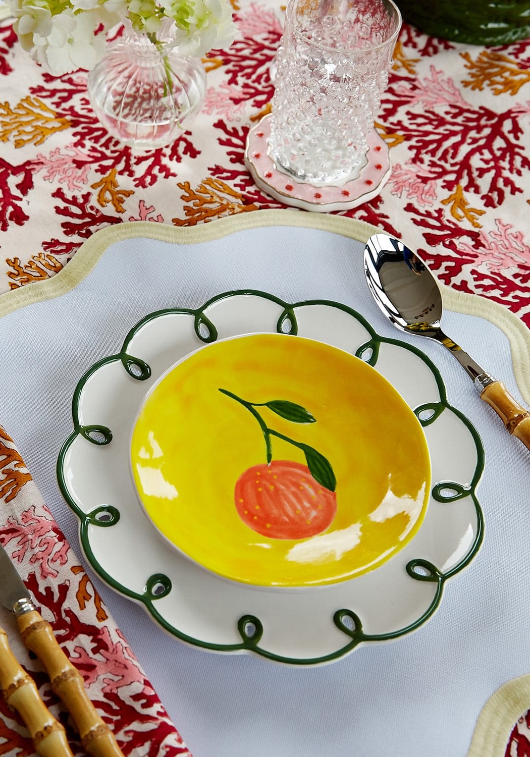 Casa by Josephine Jenno Yellow Trim Placemats - Set of 4