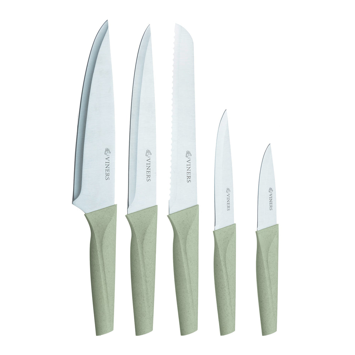 Viners Organic Green 6pce Knife Block Set