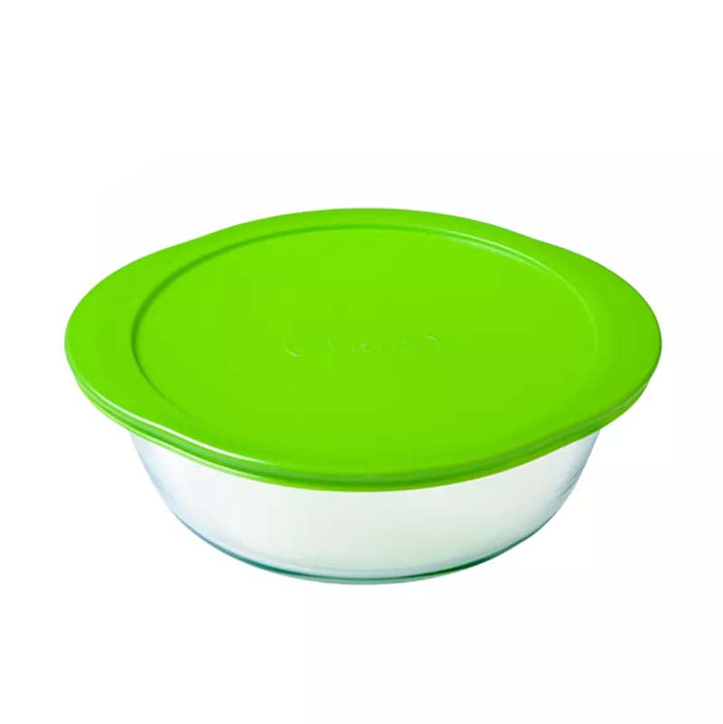 Image - Pyrex Cook & Store Glass Round Dish High Resistance with Lid, 2.3L