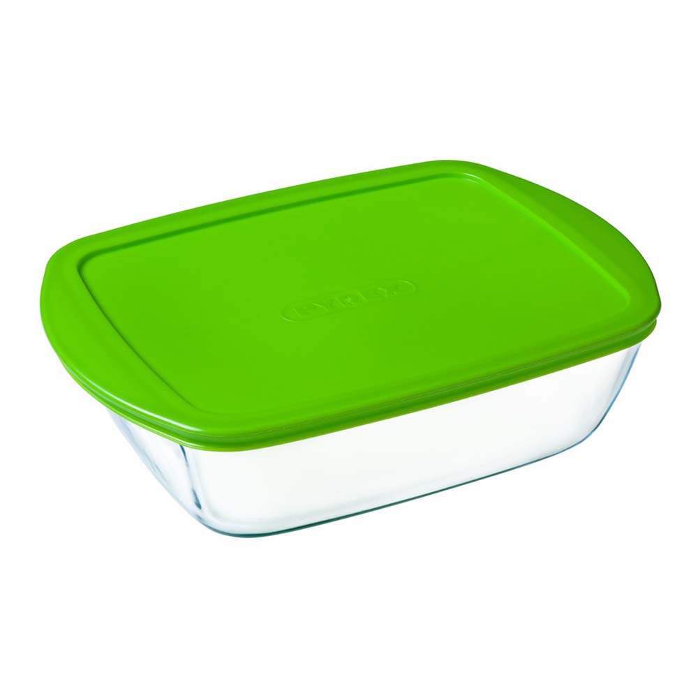 Image - Pyrex Cook & Store Glass Rectangular Dish High Resistance with Lid, 23x15x6cm