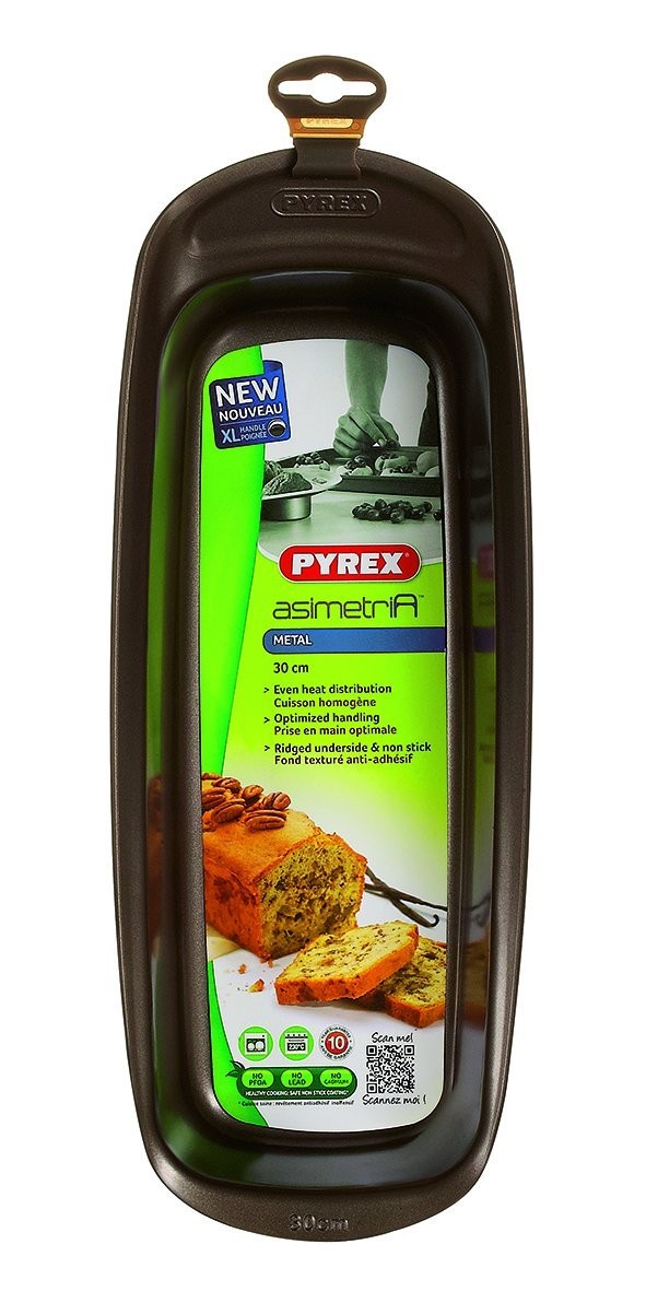 Image - Pyrex AsimetriA Metal Easy-Grip Loaf Pan, 30cm