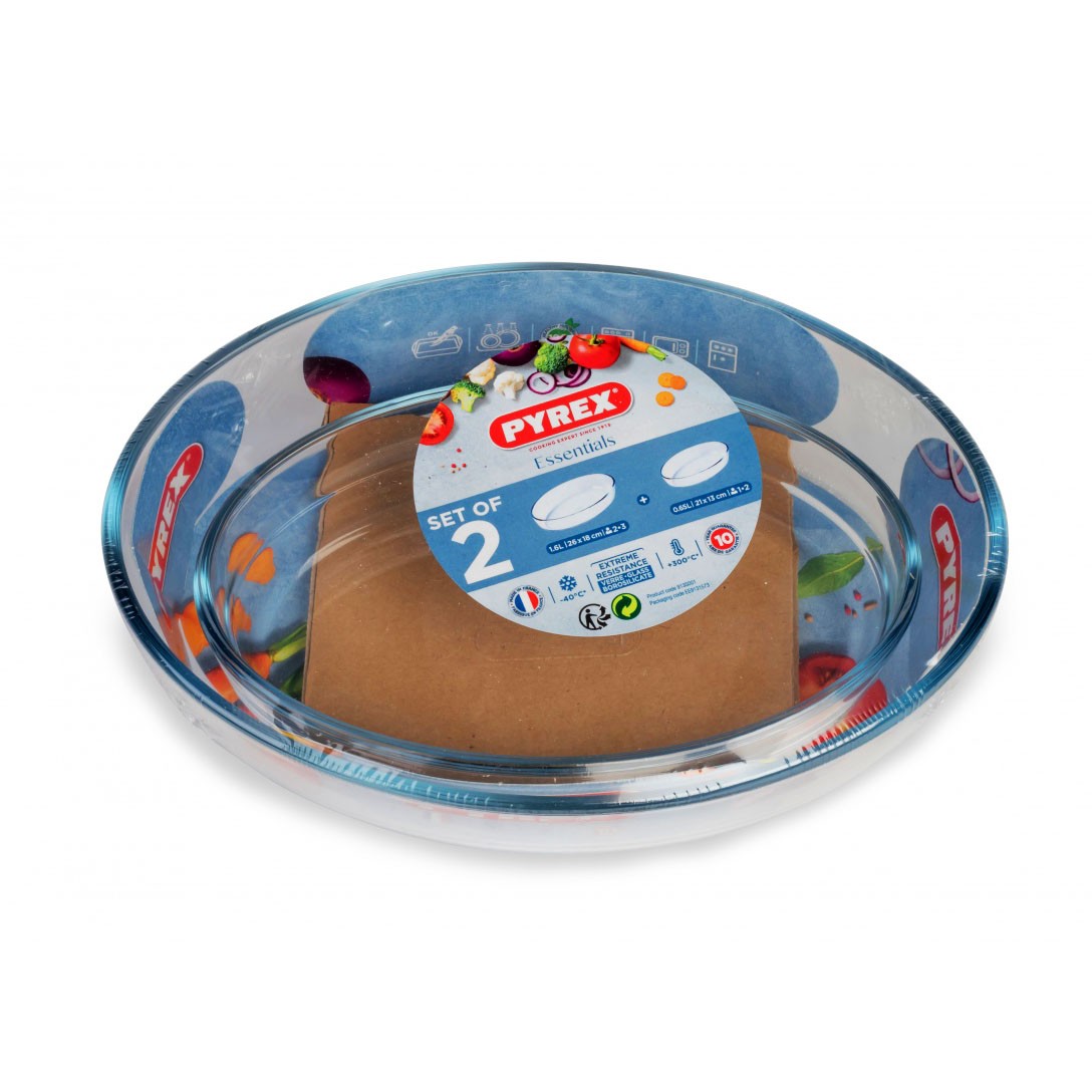 Image - Pyrex Essential Roaster Set of 2, 1.6L & 0.65L, Transparent