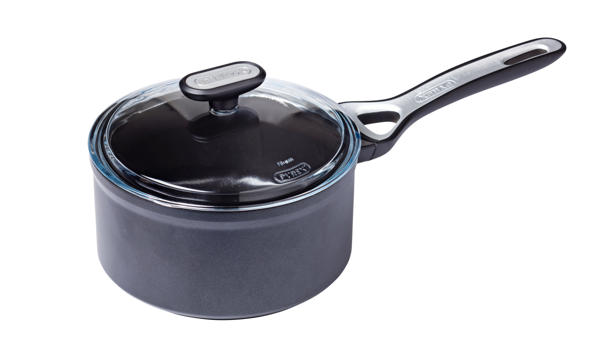 Image - Pyrex Origin+ Non-Stick Aluminium Induction Saucepan with Lid, 18cm