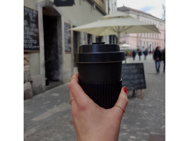 Image - WoodWay Eco Bamboo Fiber Cup, 300ml, Black