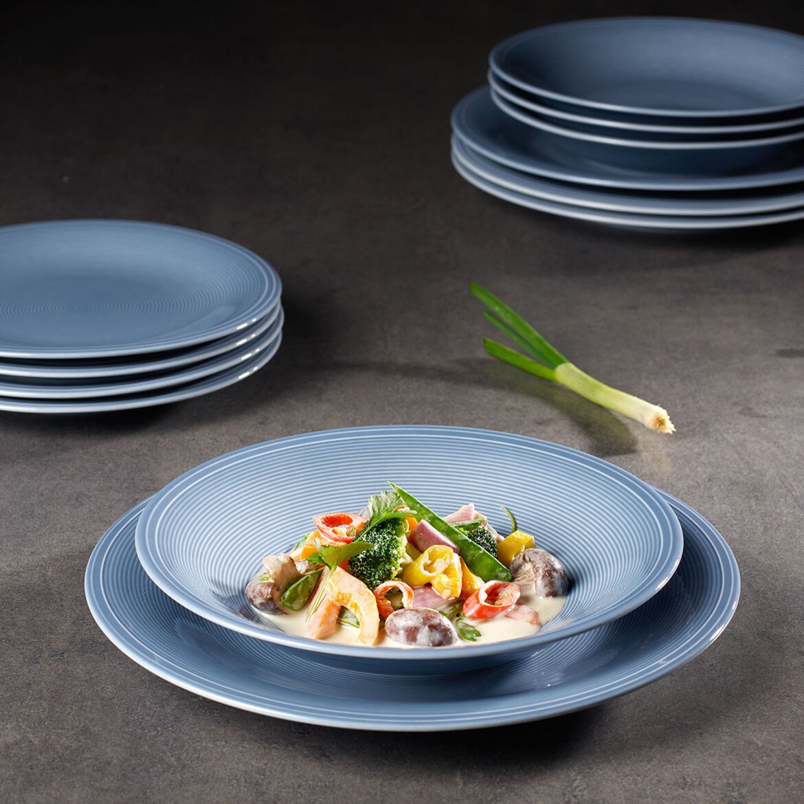 Image - Villeroy & Boch Color Loop Horizon Dinner Set, Sky Blue, 8 pieces