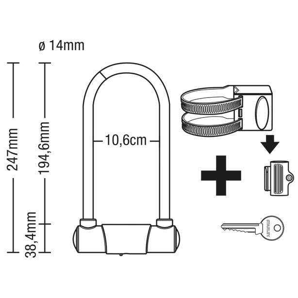 Image - Stanley U Shape Bike Lock, 14mm x 25mm