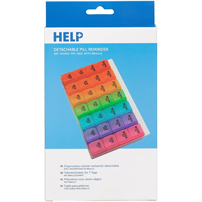 Image - Help Detachable Pill Box Reminder, Multi-Colour