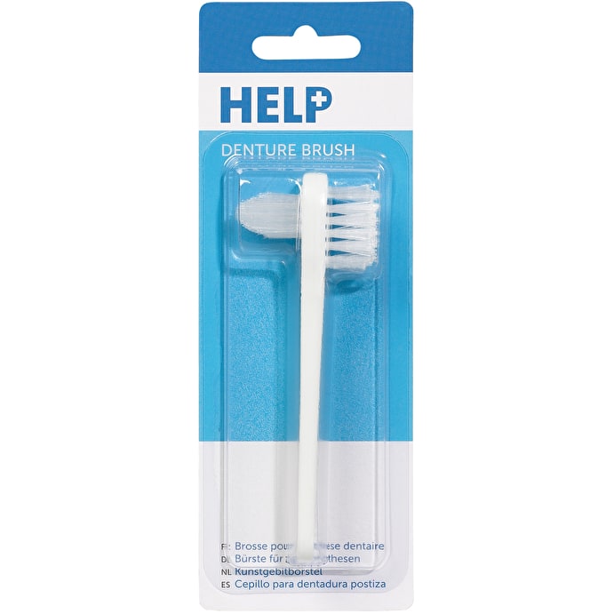 Image - Help Manicare Denture Brush with Hard Bristles, White