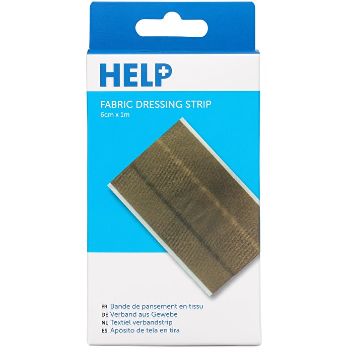 Image - Help Fabric Dressing Strip 1m x 6cm, Brown