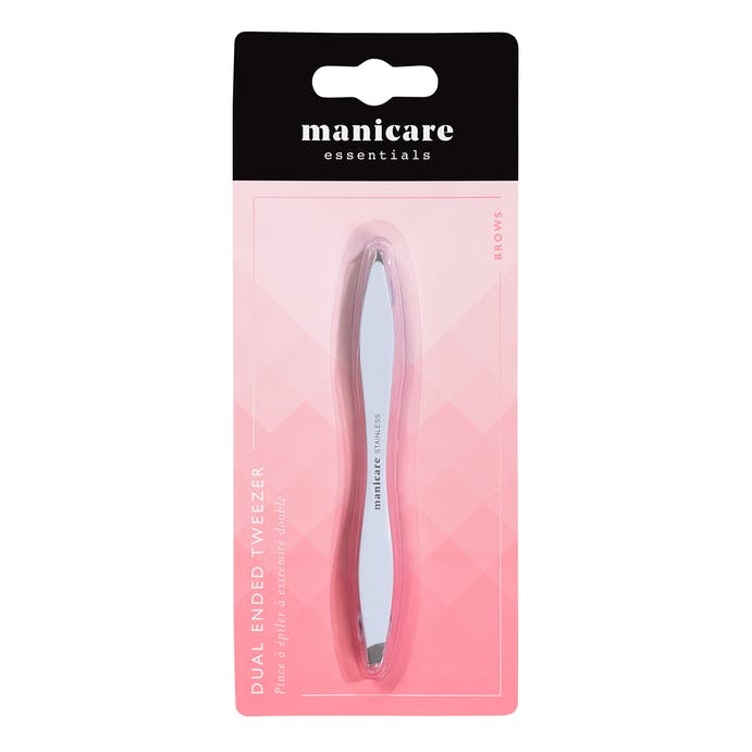 Image - Manicare Dual Ended Stainless Steel Tweezer, Silver