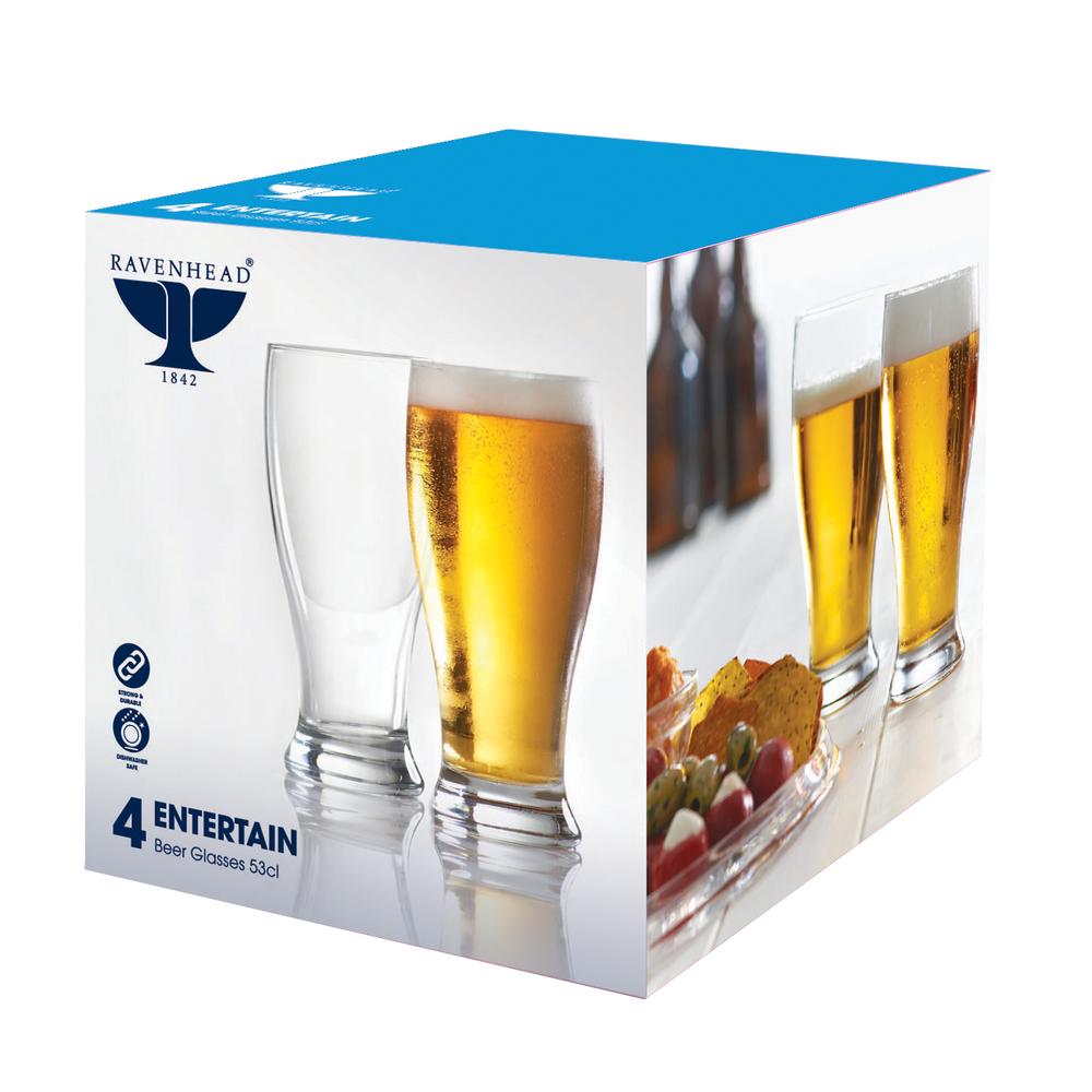 Ravenhead Entertain Beer Glasses, 53cl, Set of 4