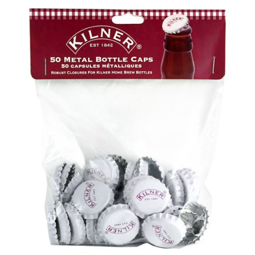 Image - Kilner Pack of 50 Metal Bottle Caps, White