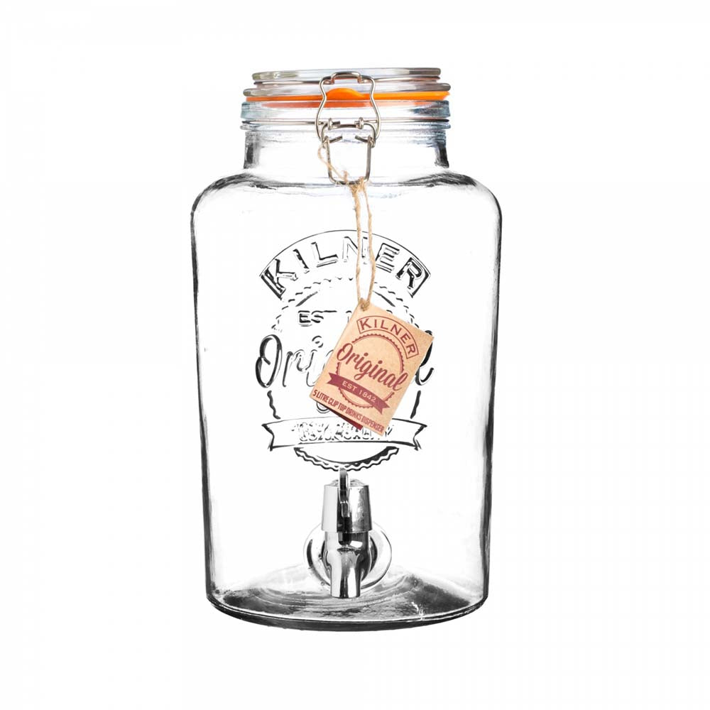 Kilner Clip Top Round Drinks Dispenser, 5L