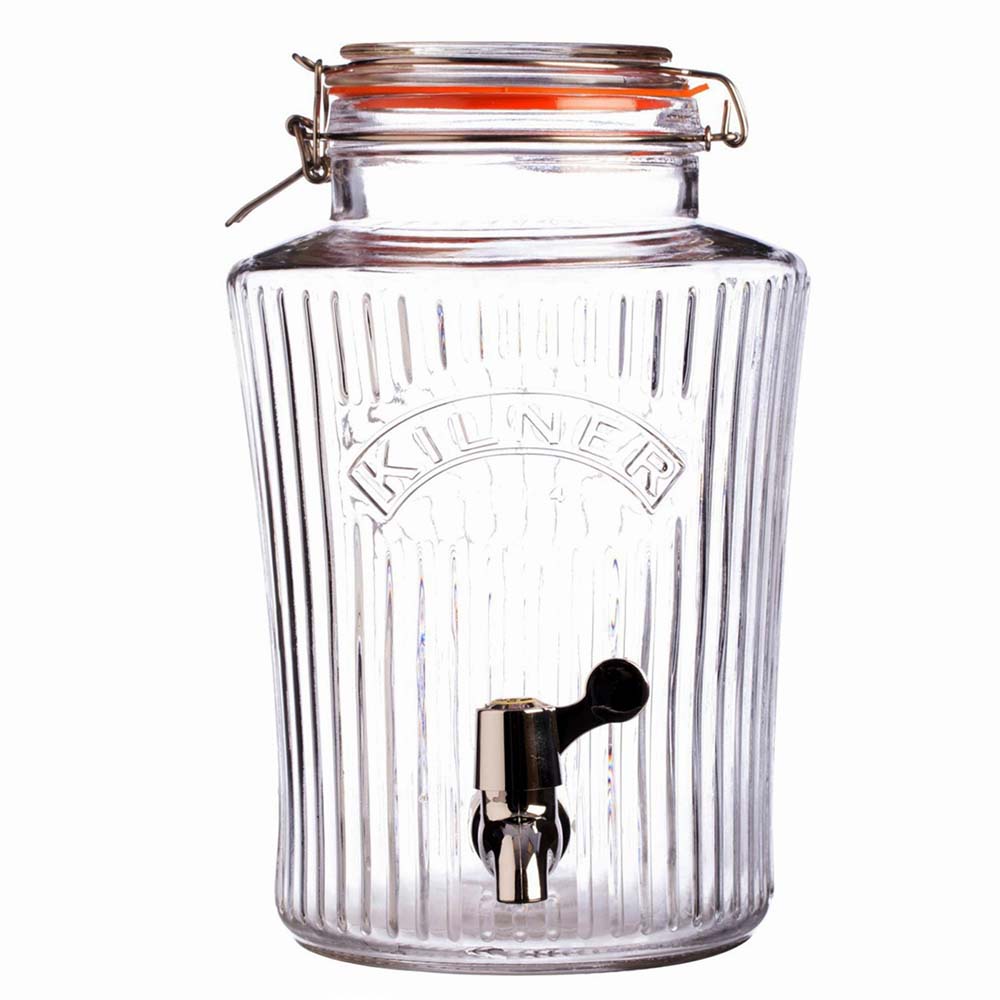Image - Kilner Clip Top Vintage Drinks Dispenser 5 Litre, Clear