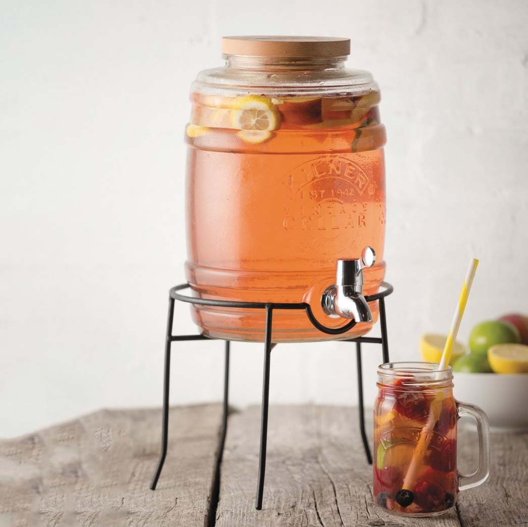 Image - Kilner Round Drinks Dispenser Stand, Black