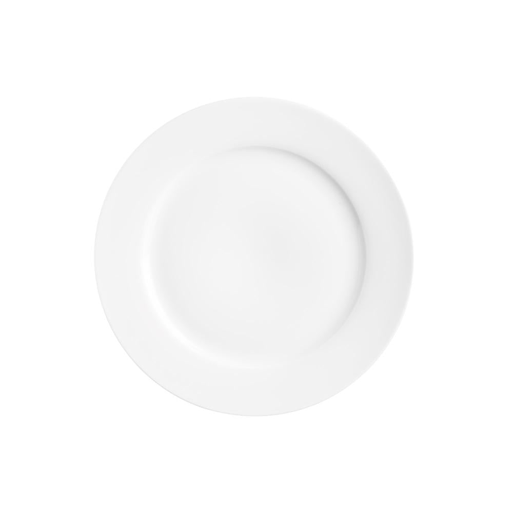 Simplicity Rimmed Salad Porcelain Plate, 23 cm, White