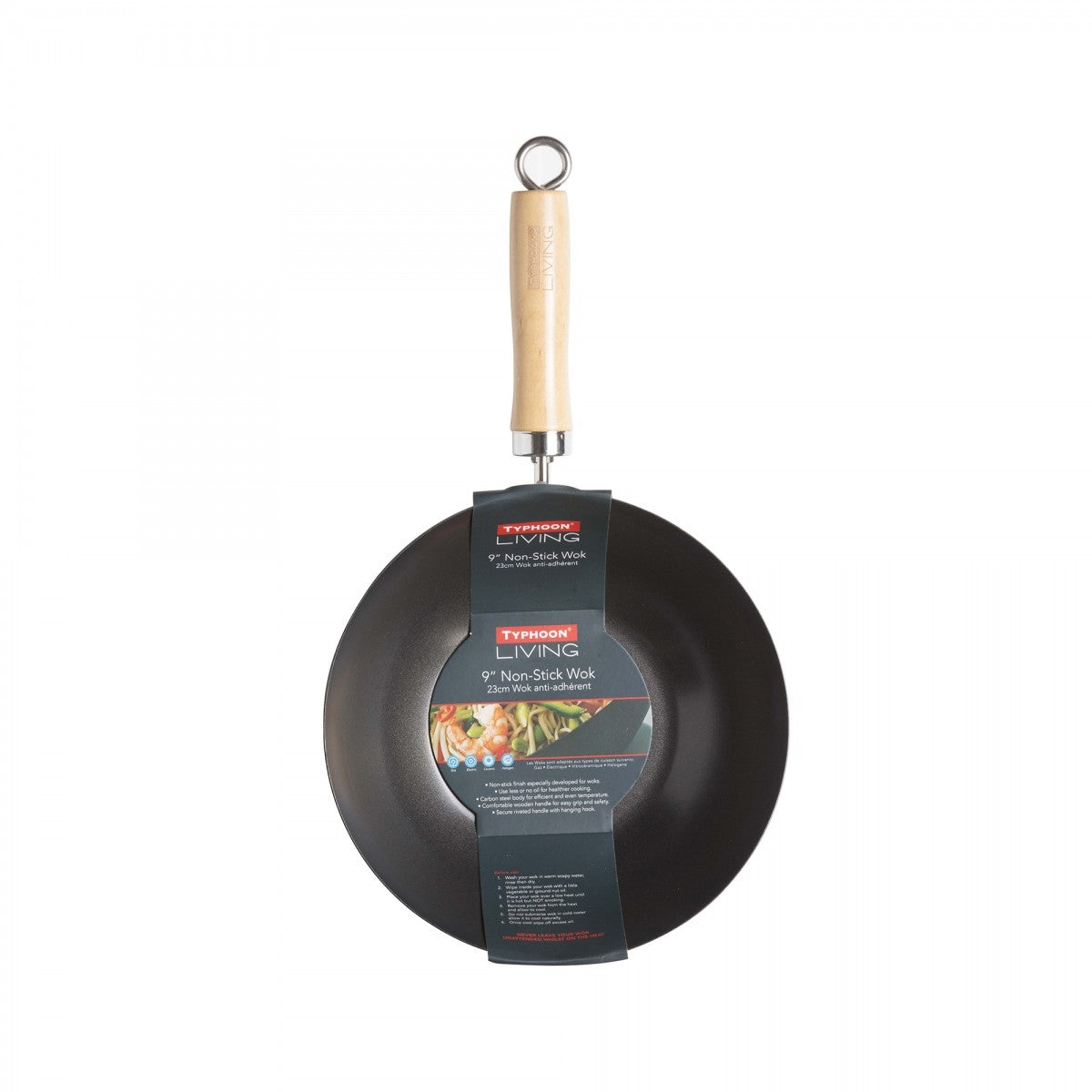 Image - Typhoon Living Non-Stick Wok, 9 Inches, Black