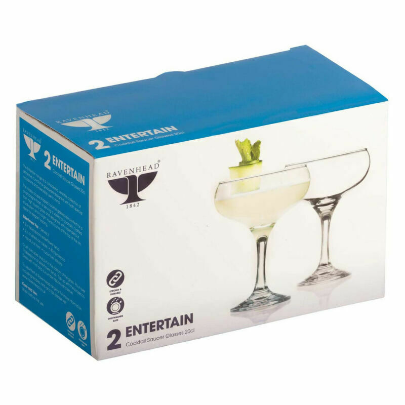 Ravenhead Entertain Cocktail Saucer Glasses, 20cl, Set 2