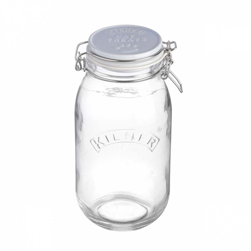 Image - Kilner Ceramic Round Clip Top Jar Cat Treats, 2 Litre