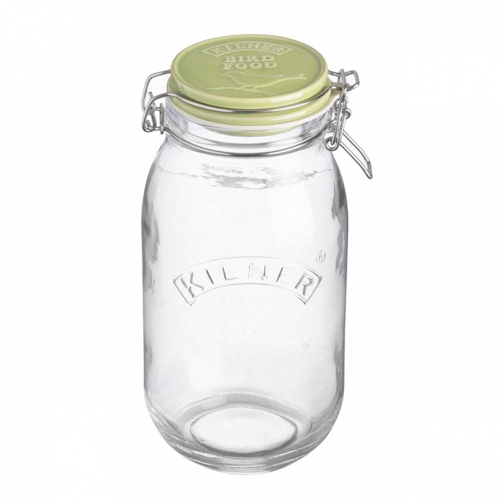 Image - Kilner Ceramic Round Clip Top Jar Bird Food, 2 Litre