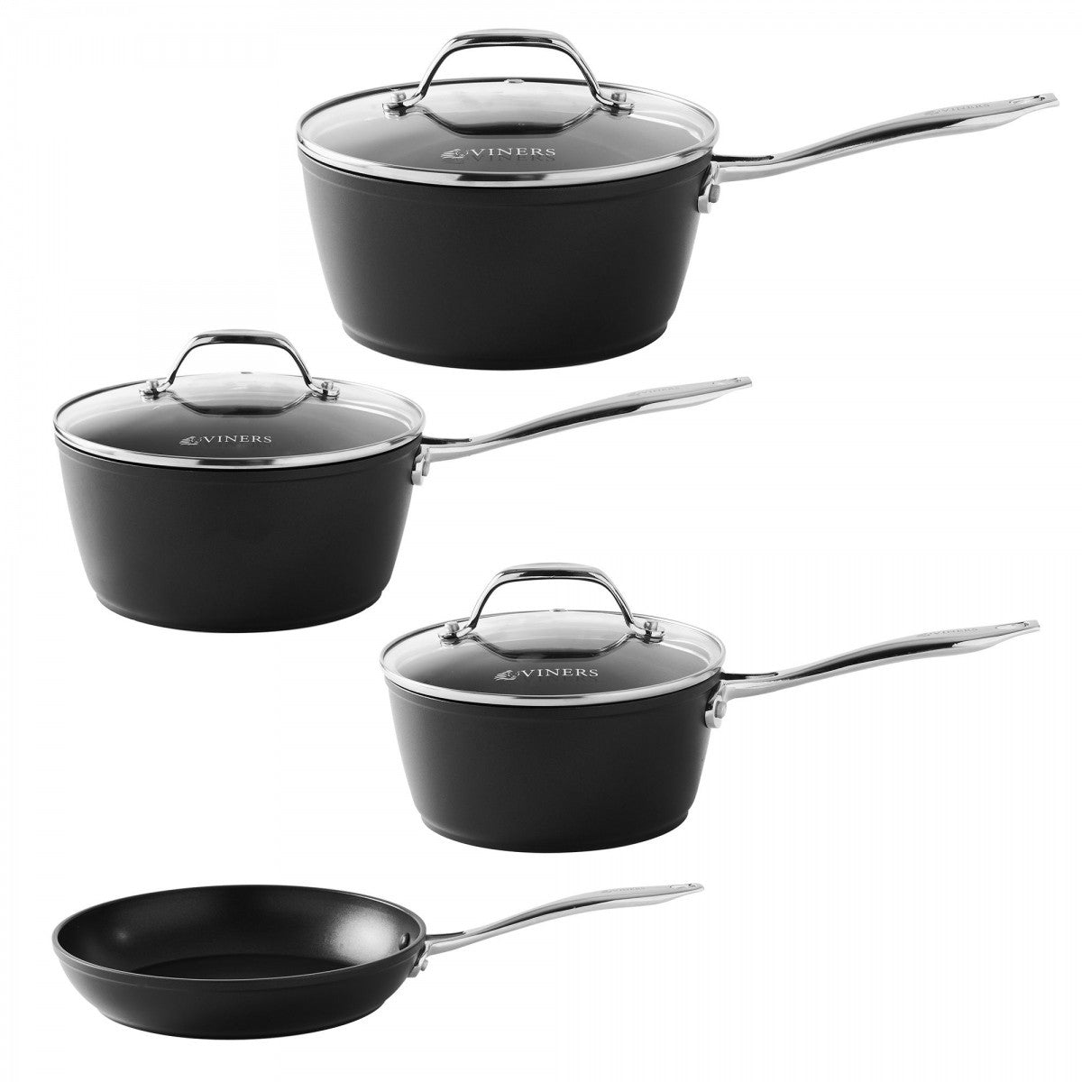 Image - Viners Forged Aluminium 4 Piece Pan Set, Black