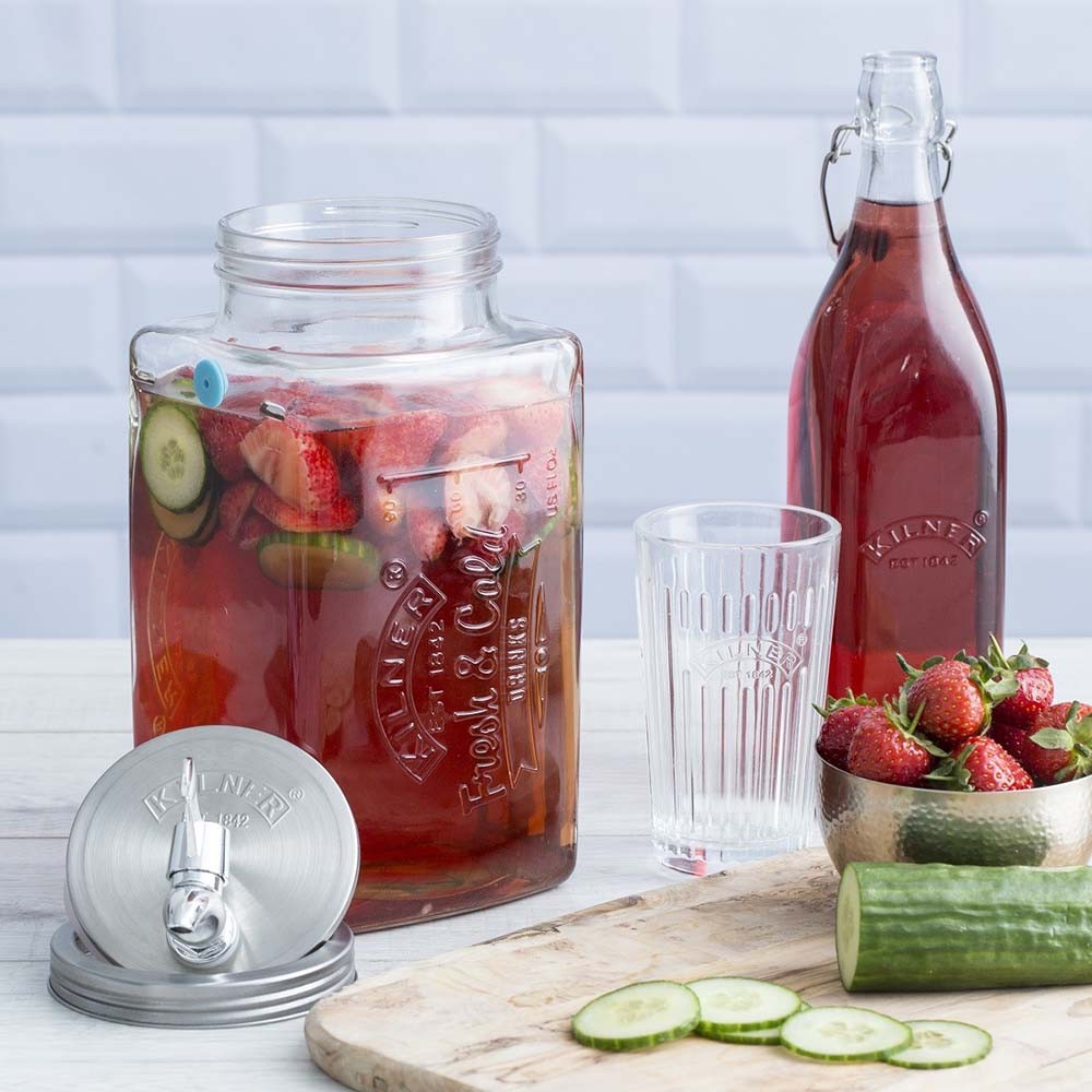Image - Kilner Glass Fridge Drinks Dispenser, 3L, Clear