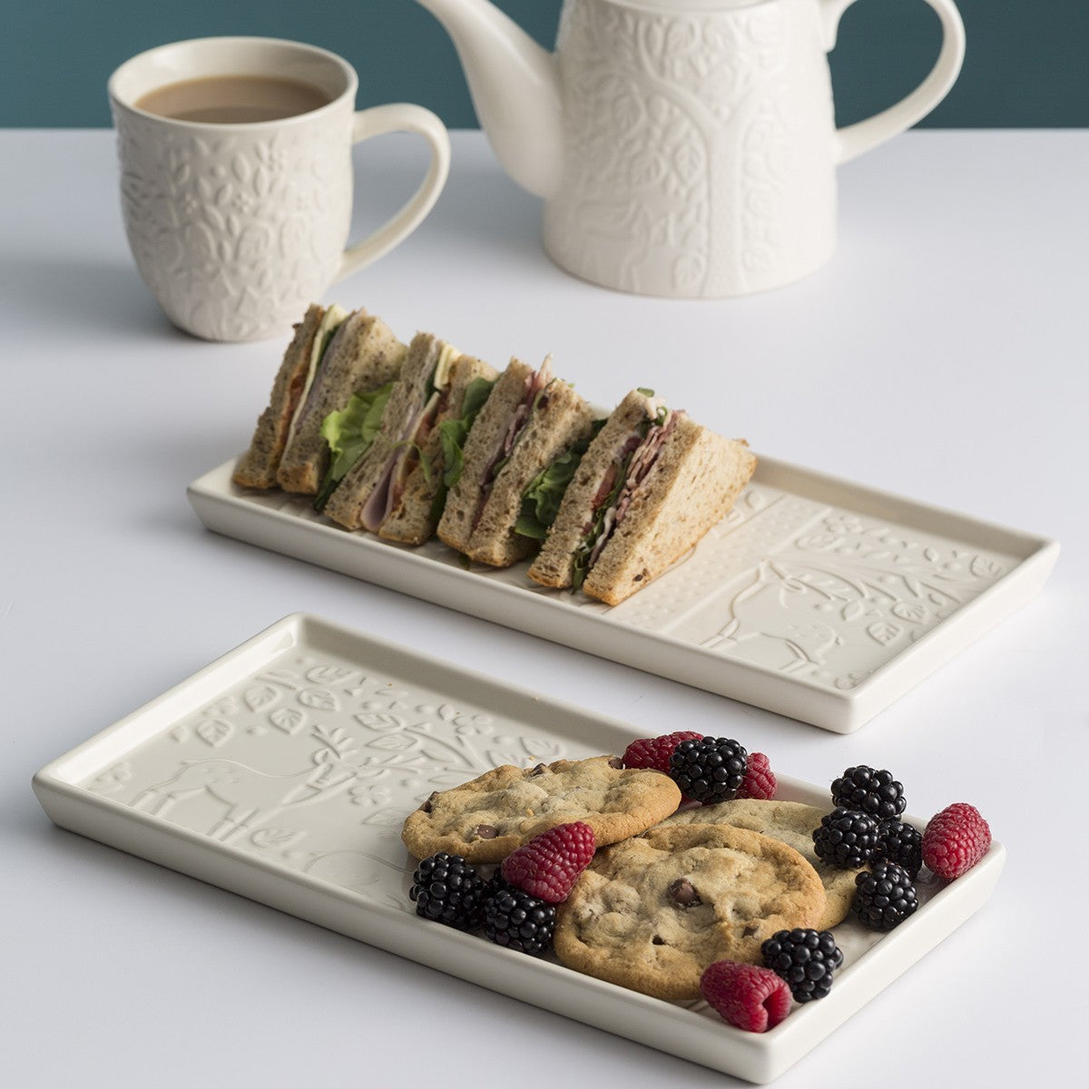 Mason Cash In The Forest Medium Serving Platter, 30cm x 15cm, White