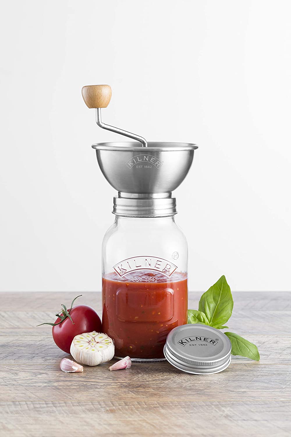 Image - Kilner Sauce Press Glass Jar Set, 1 Litre, Transparent