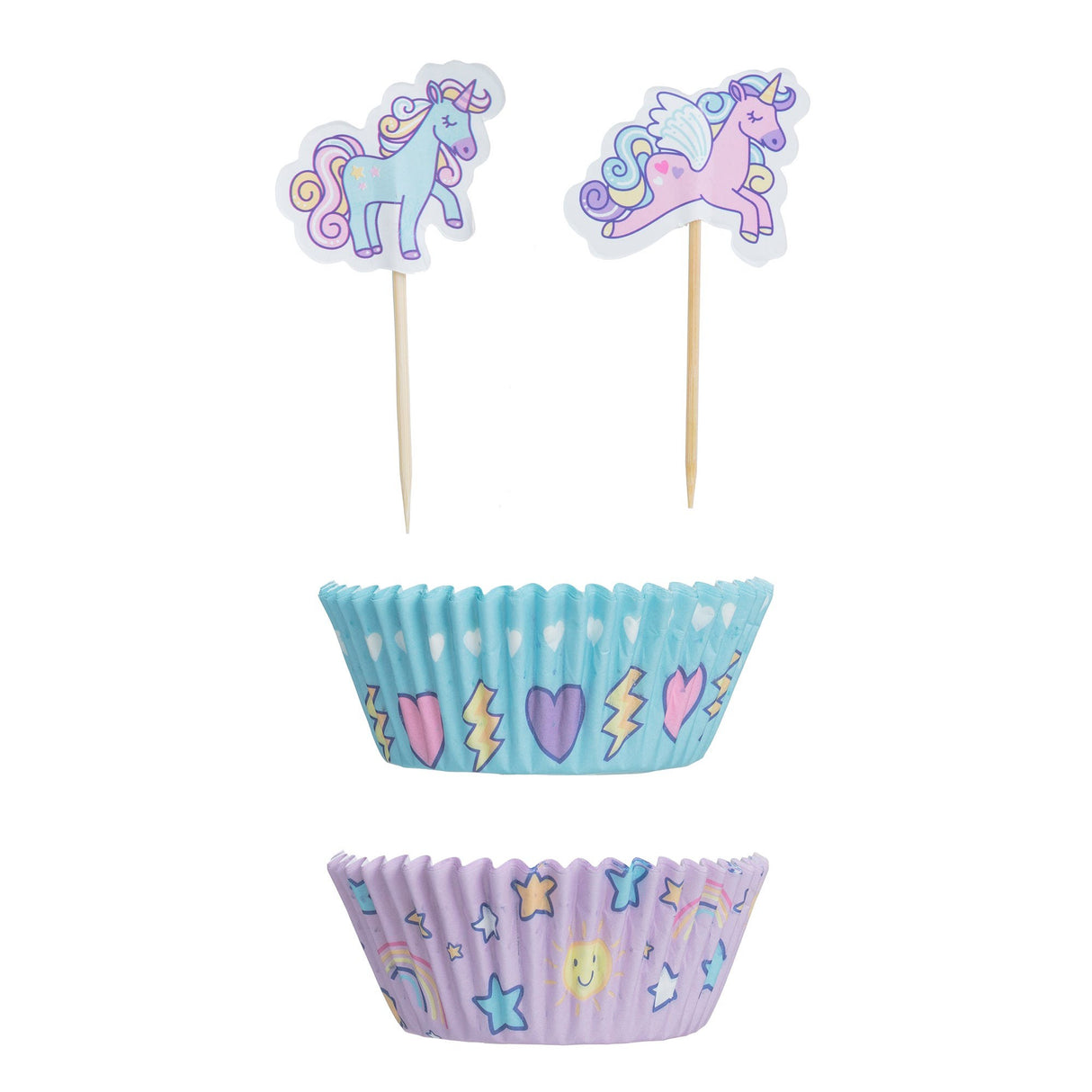 Mason Cash Unicorn Cupcake Cases And Toppers, Set of 48